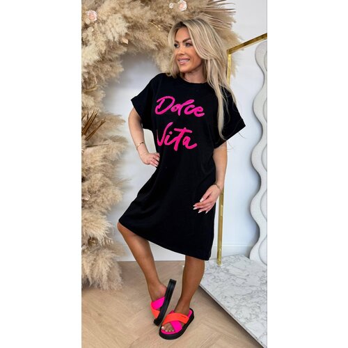 FASHION DOLCE VITA DRESS BLACK/PINK FASHION DOLCE VITA DRESS BLACK/PINK