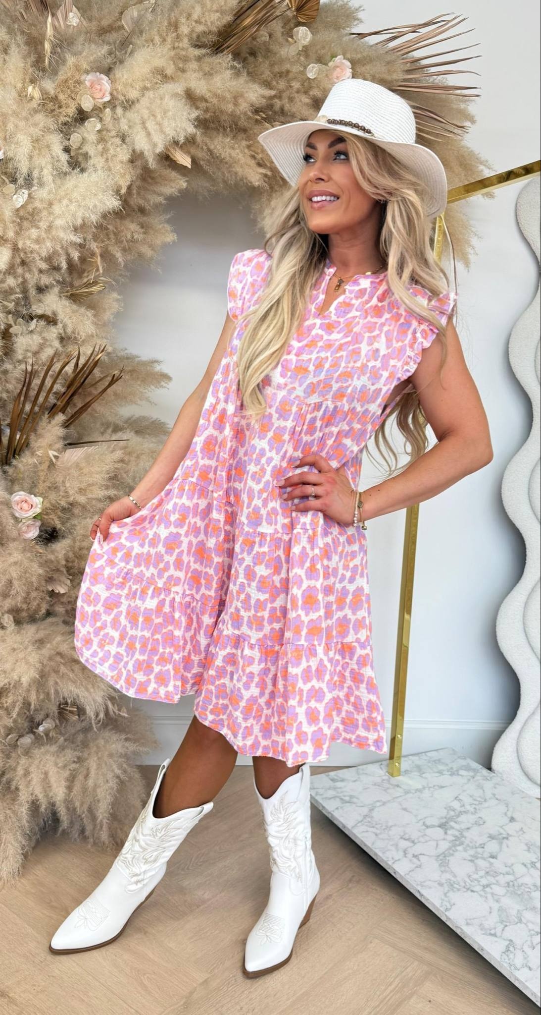 RUFFLY LEO/COLOR DRESS LILA/ORANGE