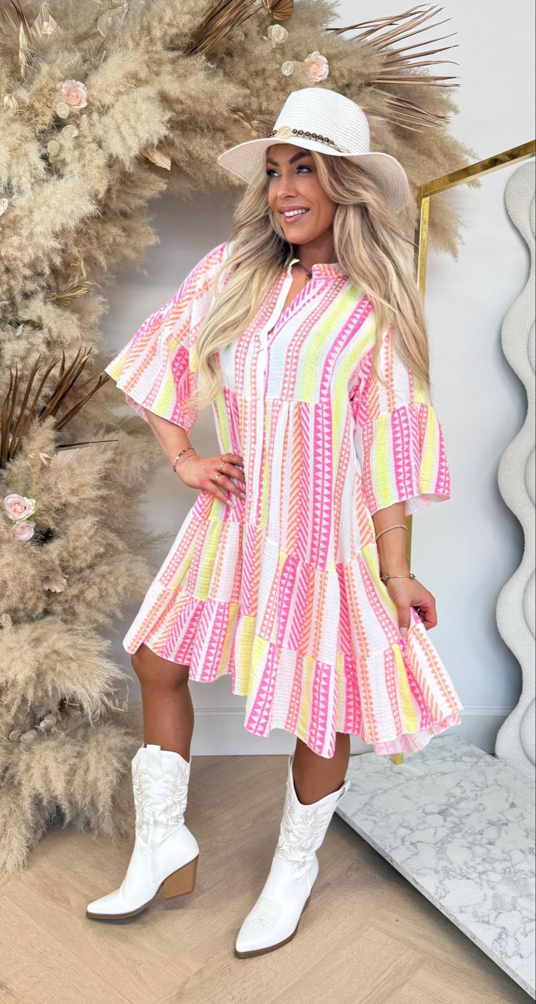 LACOMY DRESS WHITE/COLOR