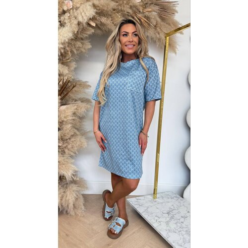 POCKET CIRCLE DRESS BLUE/WHITE POCKET CIRCLE DRESS BLUE/WHITE