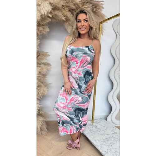 SWIRL SPAGHETTI DRESS GREY SWIRL SPAGHETTI DRESS GREY