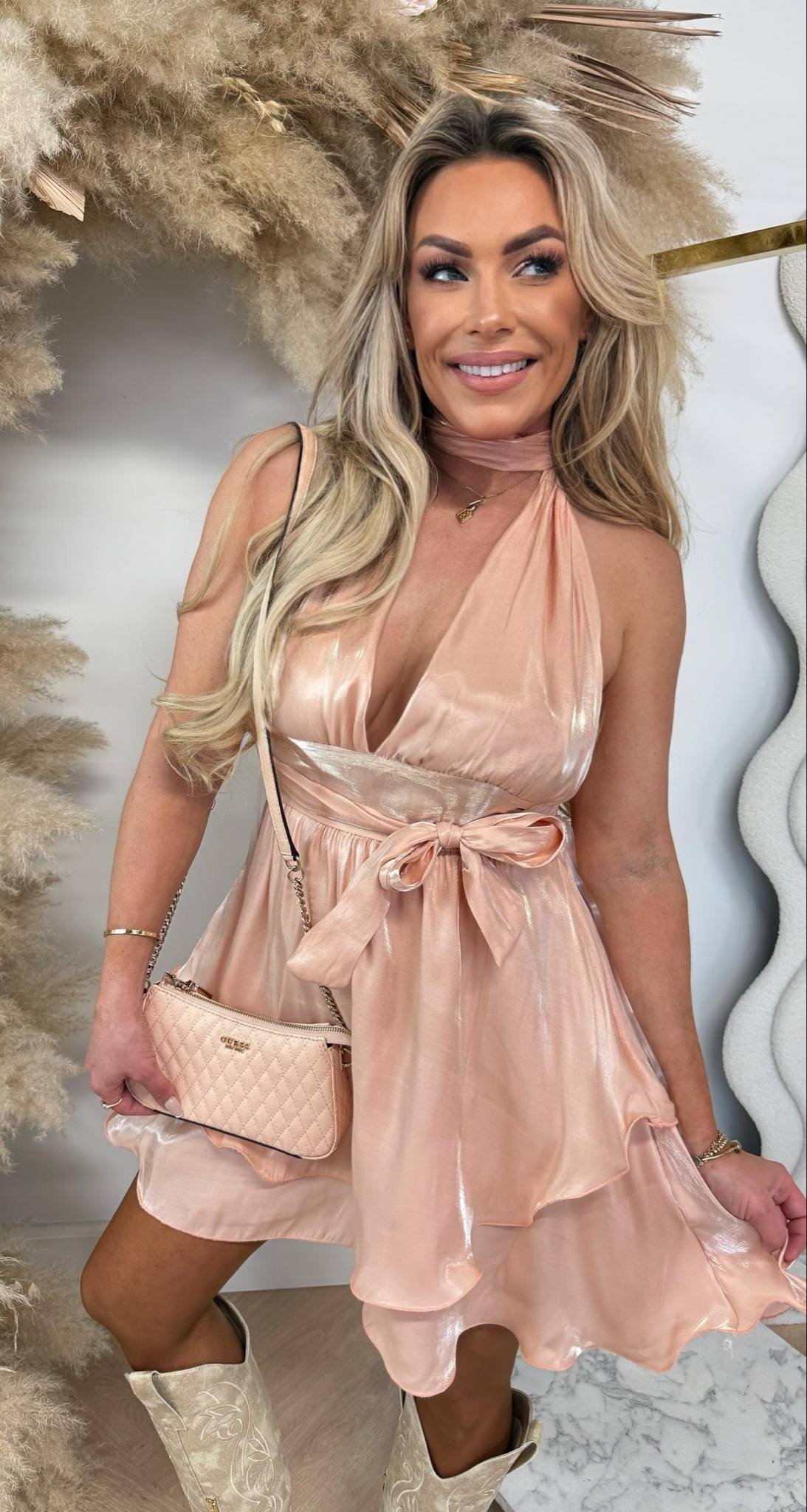 SHINE GLAM DRESS ZALM