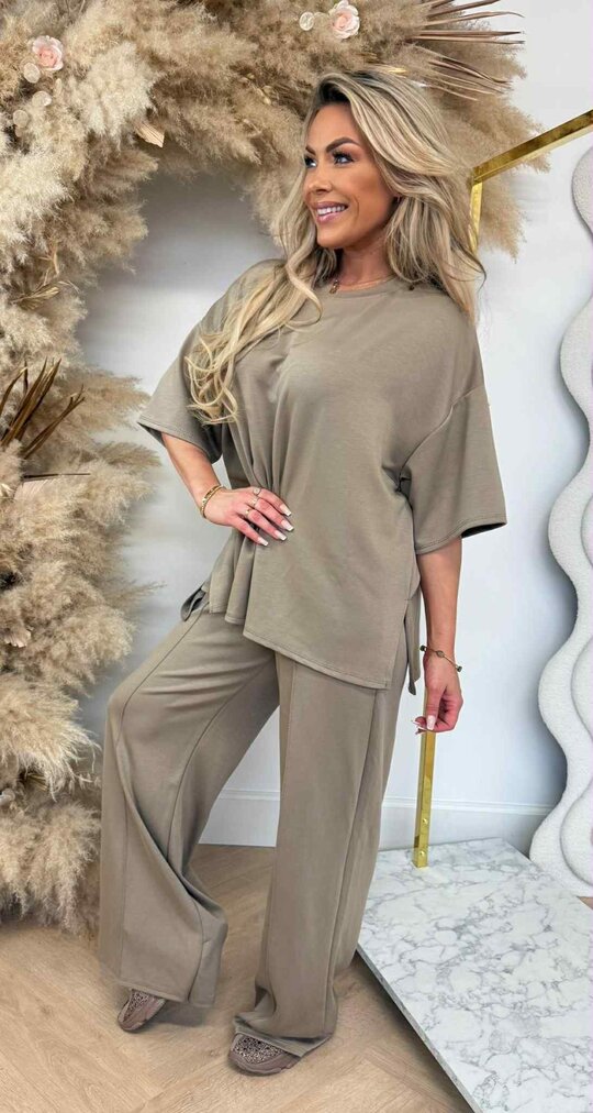 DORI SPLIT SET TAUPE