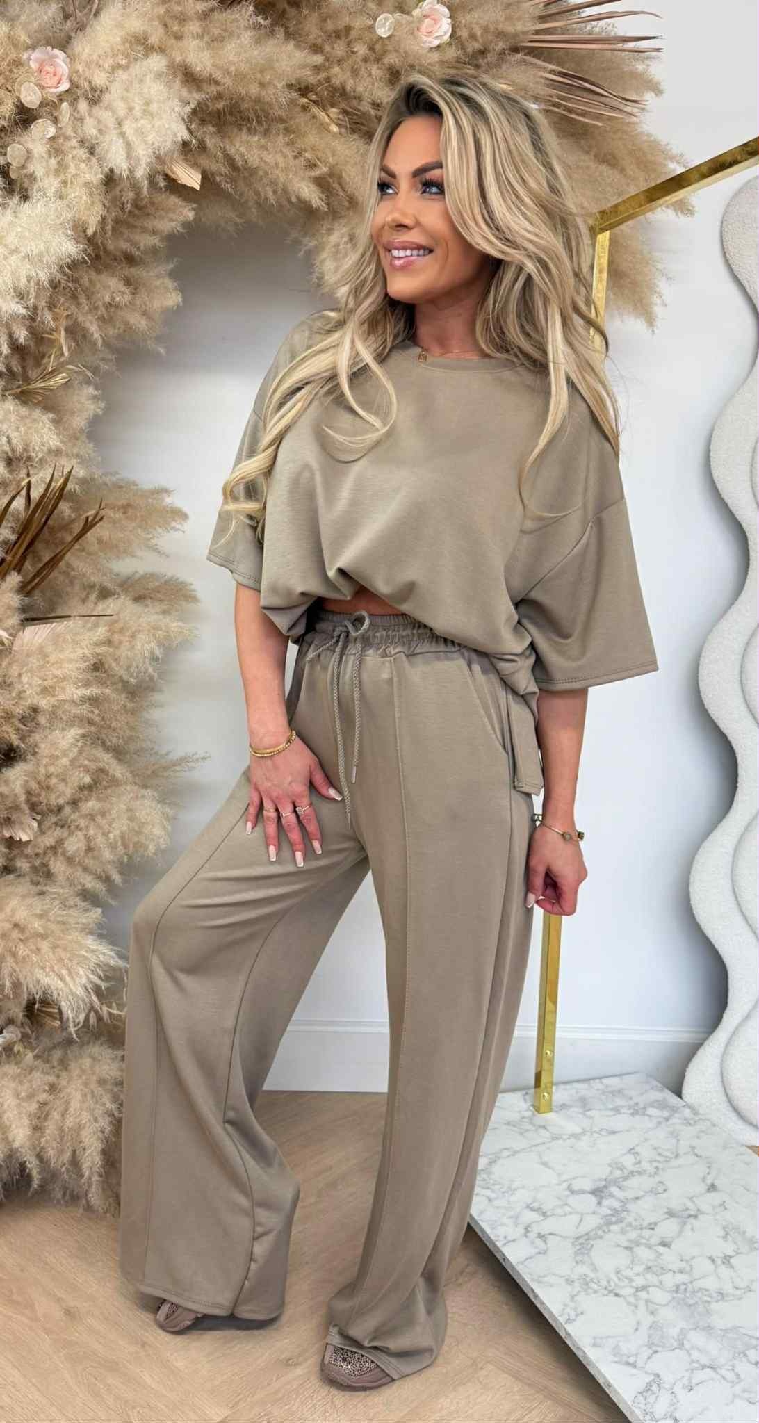 DORI SPLIT SET TAUPE