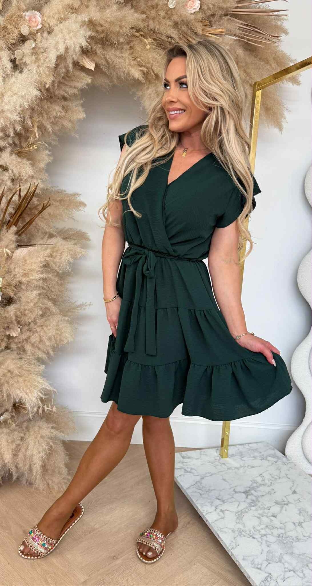 DAE RUFFLE LUS DRESS GUCGREEN