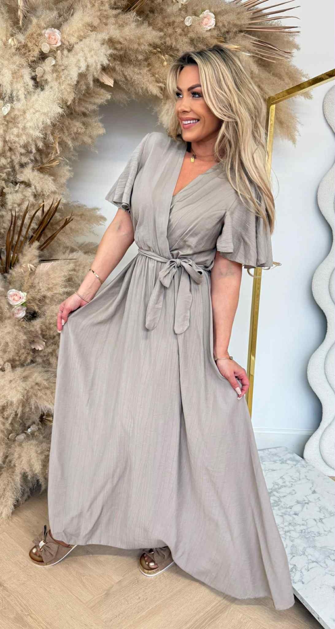 LOLA LONG DRESS TAUPE