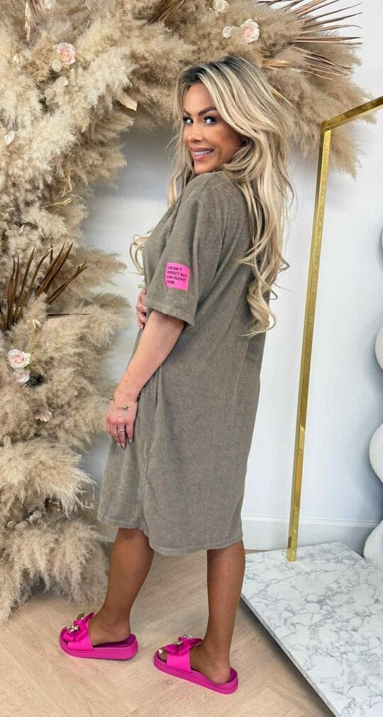 PERFECT BADSTOF SHIRT LONG TAUPE/PINK