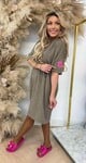 PERFECT BADSTOF SHIRT LONG TAUPE/PINK