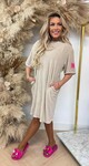 PERFECT BADSTOF SHIRT LONG BEIGE/PINK