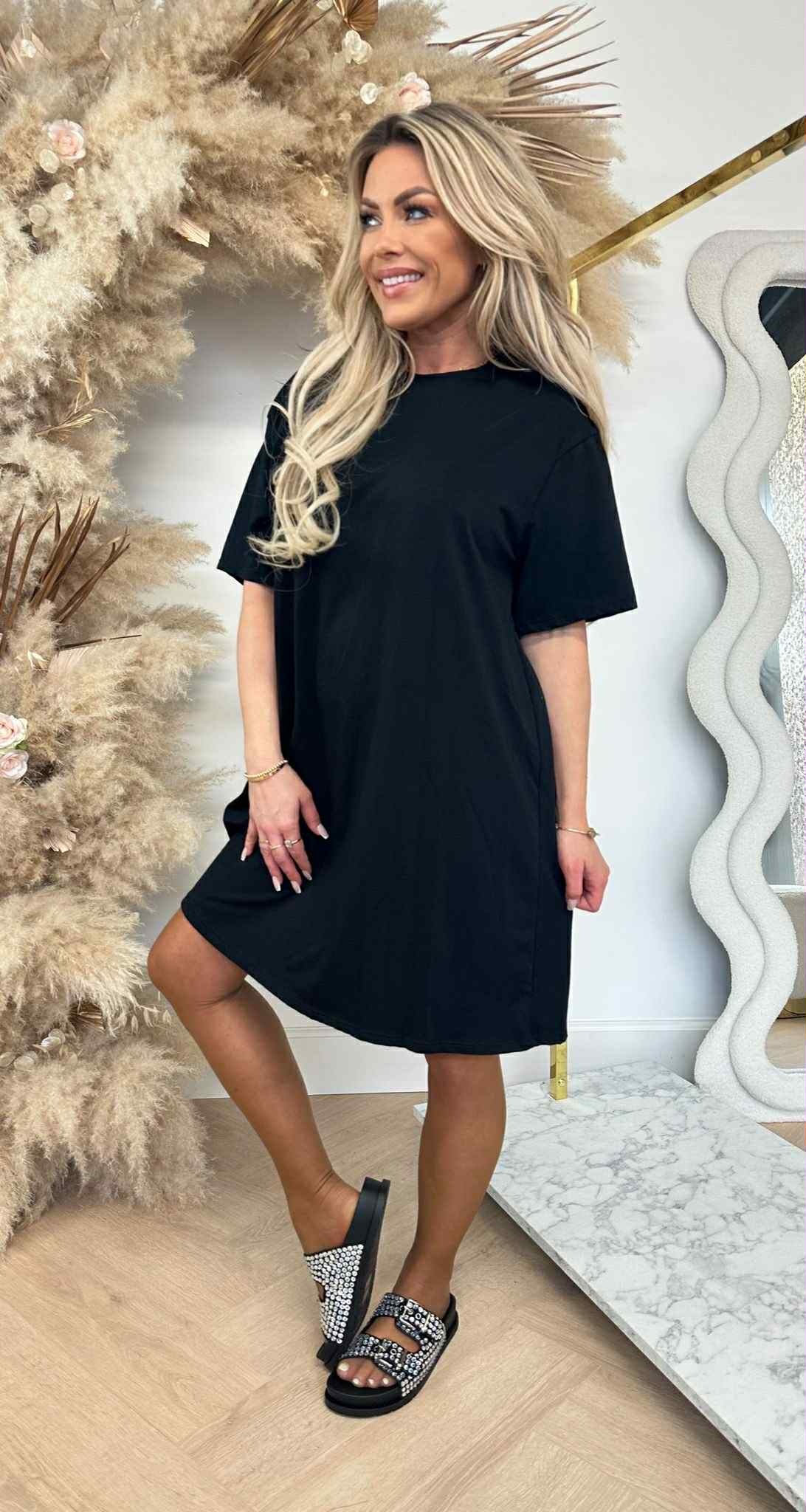 LEANNE T SHIRT DRESS BLACK