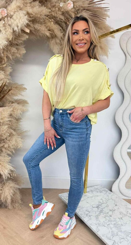 ITALY BUTTON TOP YELLOW