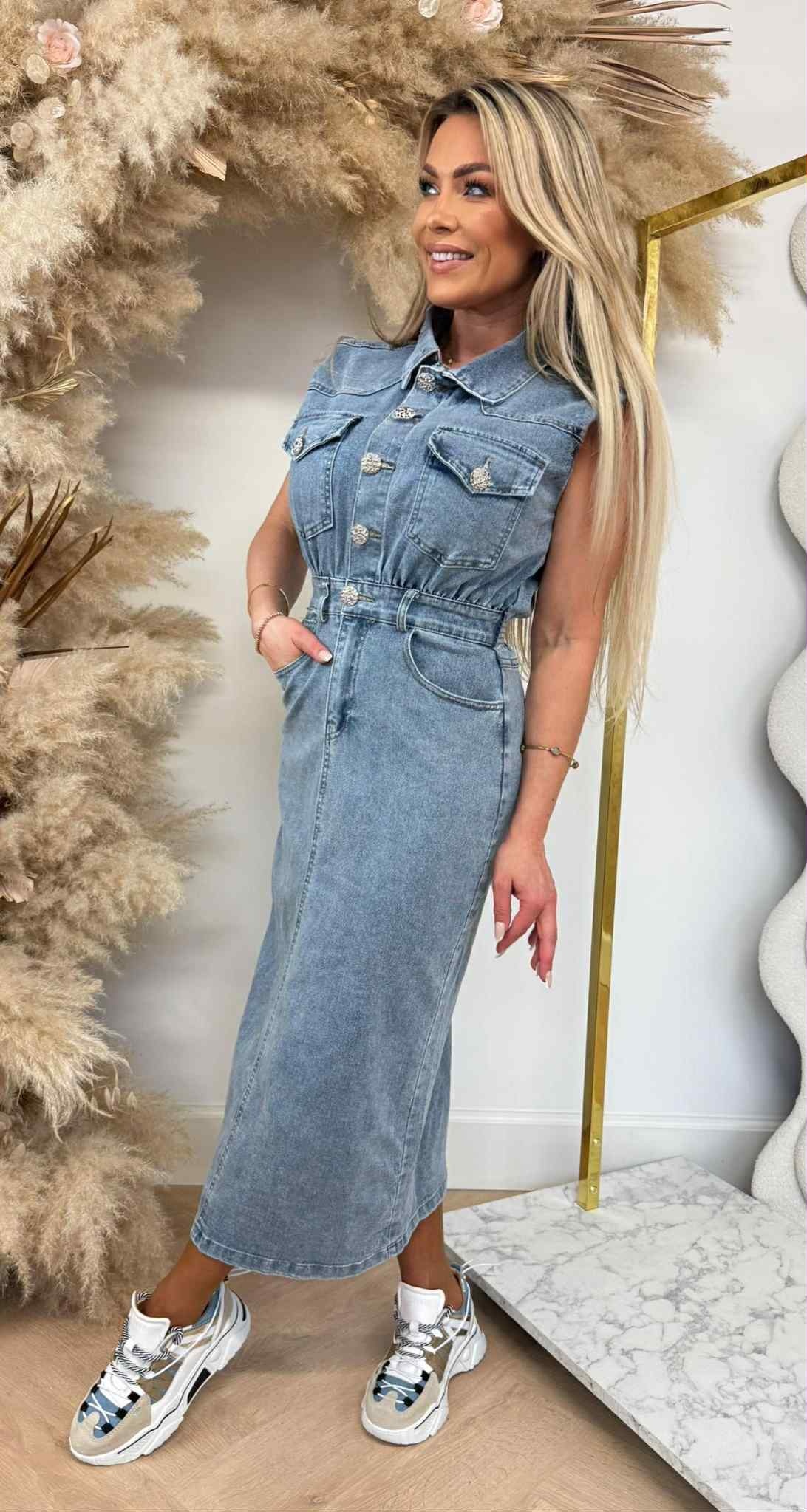 PERFECT DENIM DRESS D0020 DENIMBLUE