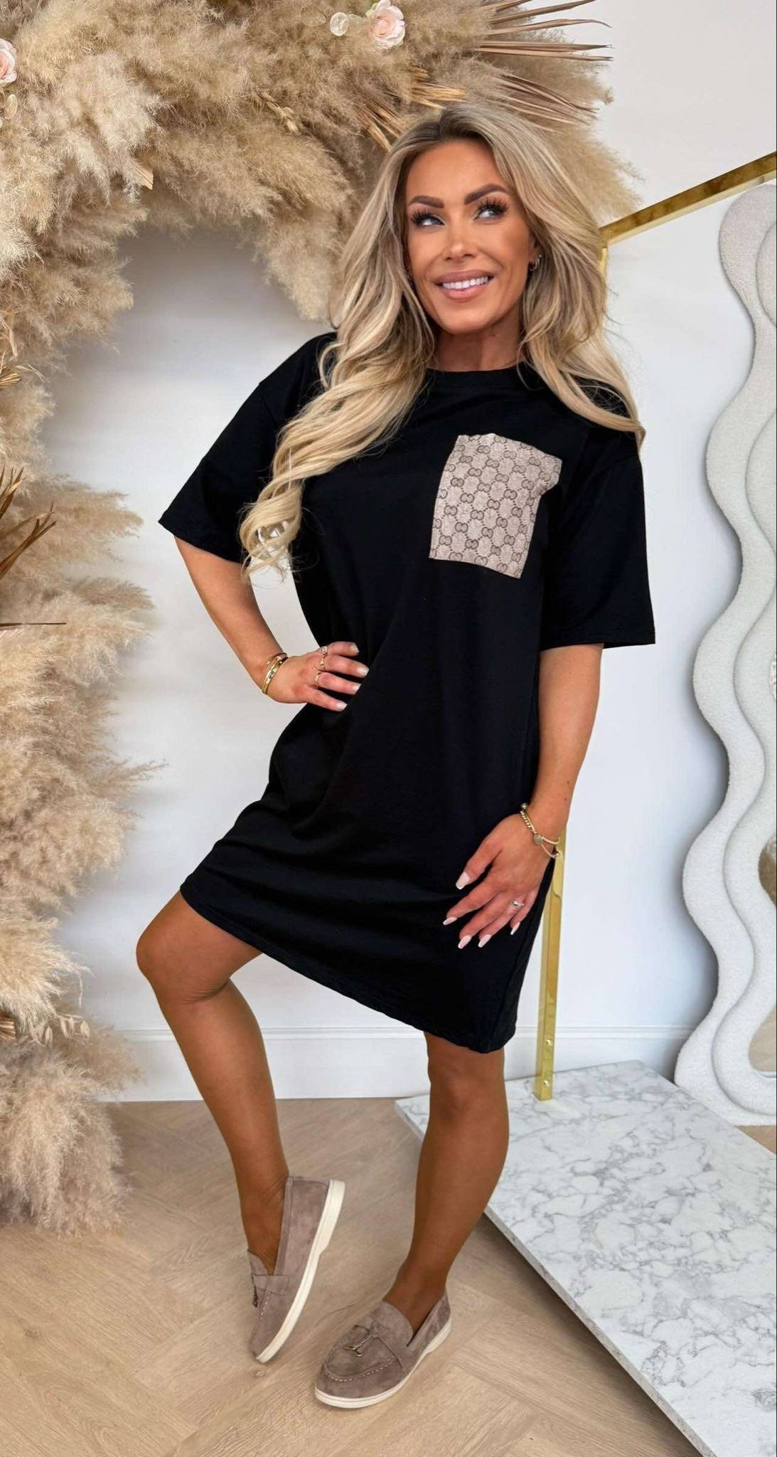 INSPIRED POCKET LONG TEE  BLACK