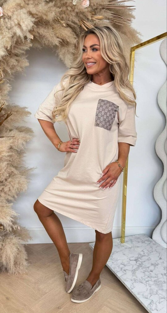 INSPIRED POCKET LONG TEE BEIGE