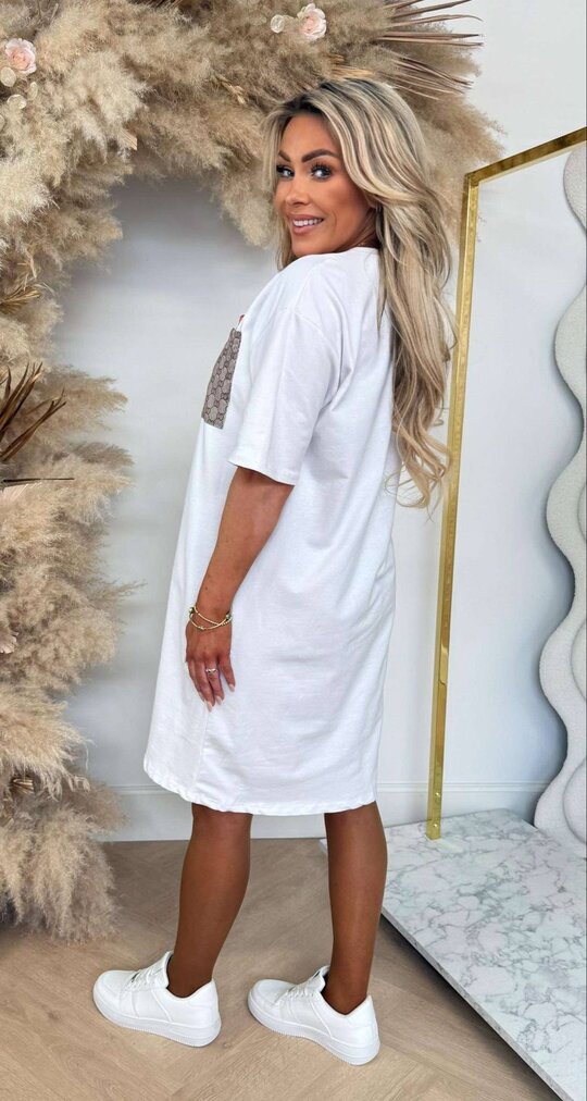 INSPIRED POCKET LONG TEE  WHITE