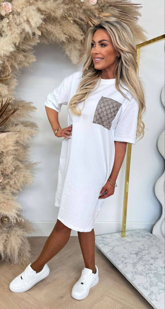 INSPIRED POCKET LONG TEE  WHITE