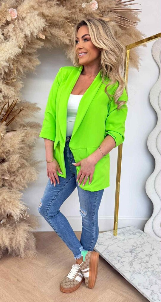 MUSTHAVE CROPPED MOUW BLAZER LIME