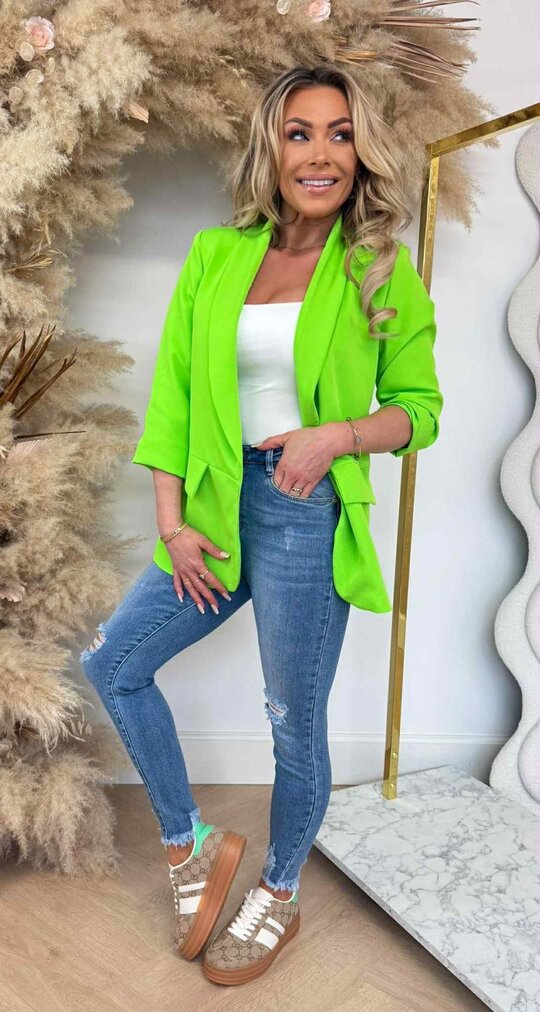 MUSTHAVE CROPPED MOUW BLAZER LIME