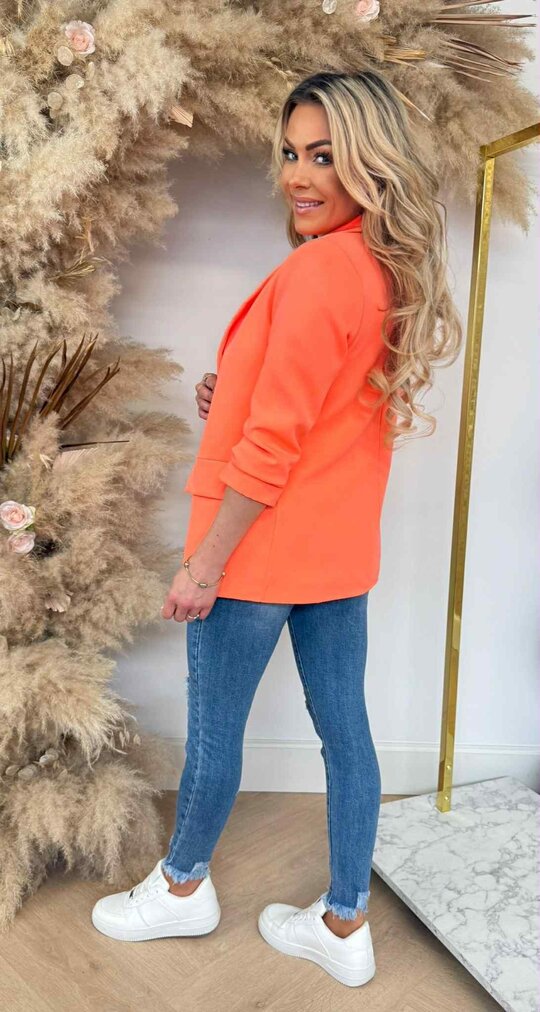MUSTHAVE CROPPED MOUW BLAZER NEONCORAL