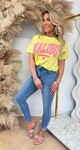 MALIBU TEDDY TEKST TEE 8011063 YELLOW