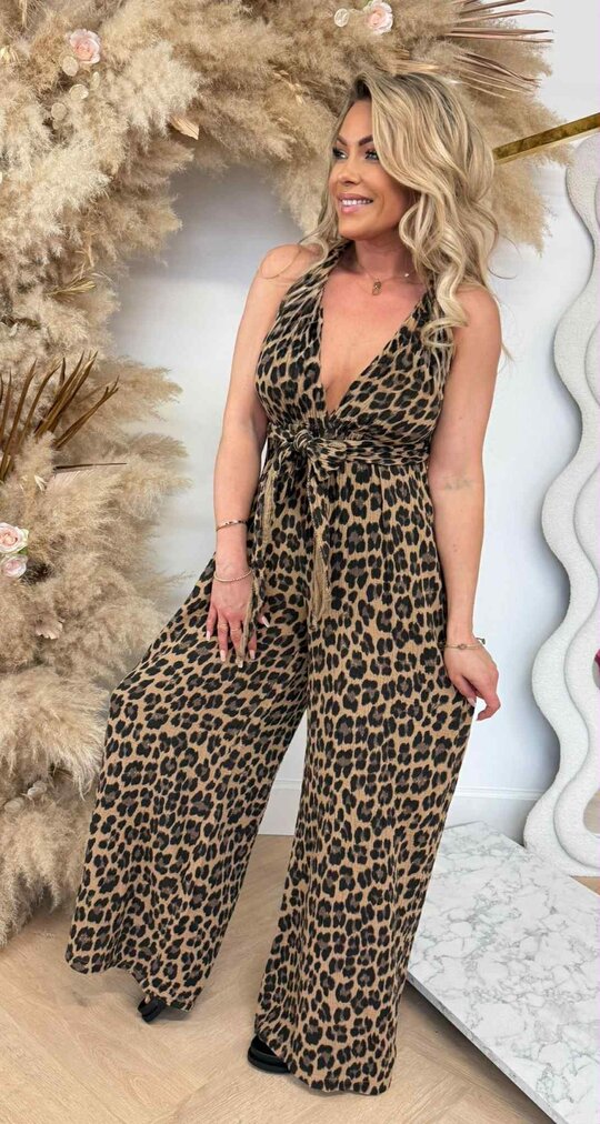 KNOOP COTTON JUMPER LEOPARD/BEIGE