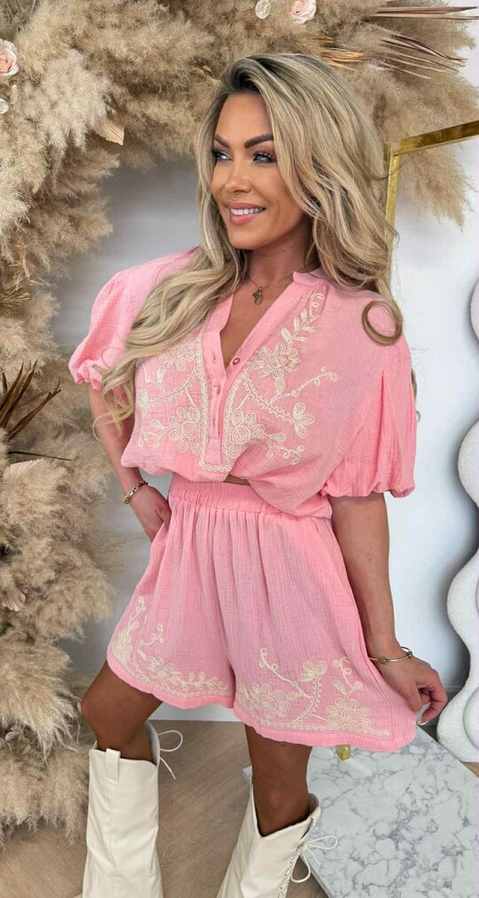 BOHO EMBROIDER SET CH142 PINK