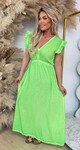 ALLEN RUFFLE DRESS LIME