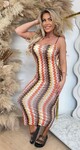 MONA ZIGZAG DRESS YELLOW/CHOCO