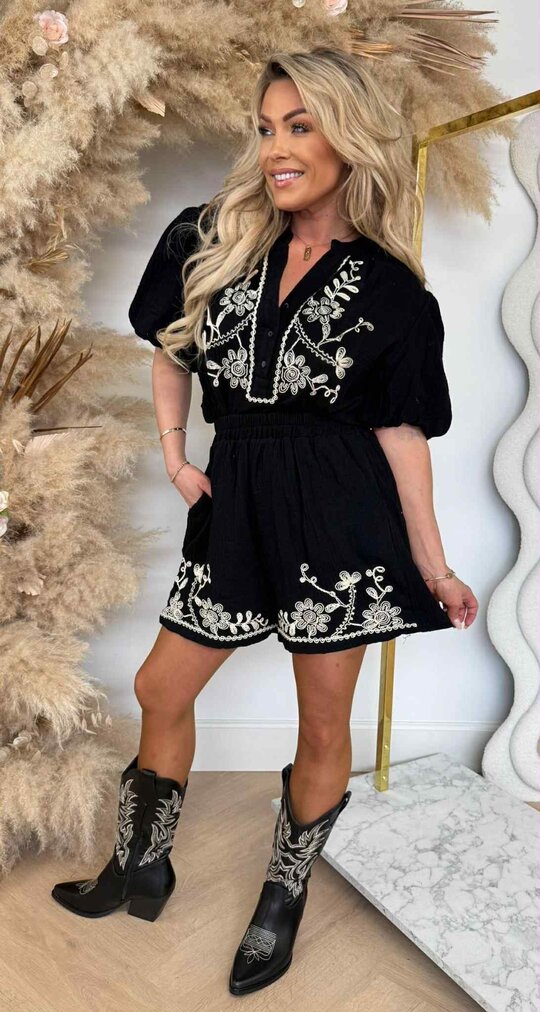 BOHO EMBROIDER SET CH142 BLACK
