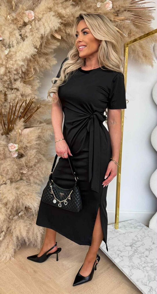 STRIK SPLITJES DRESS BLACK