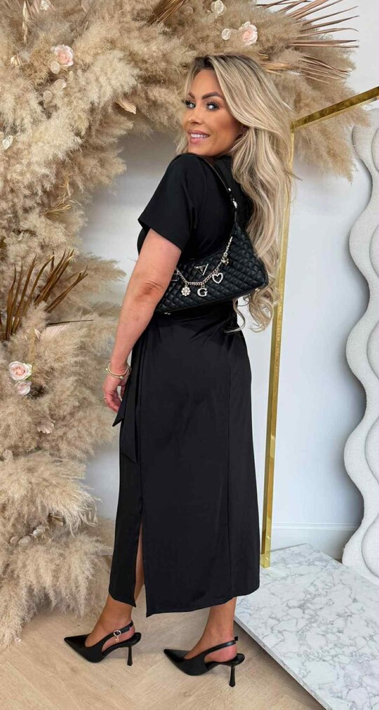 STRIK SPLITJES DRESS BLACK
