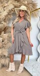 SUMMER RUFFLY DRESS TAUPE