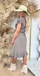 SUMMER RUFFLY DRESS TAUPE