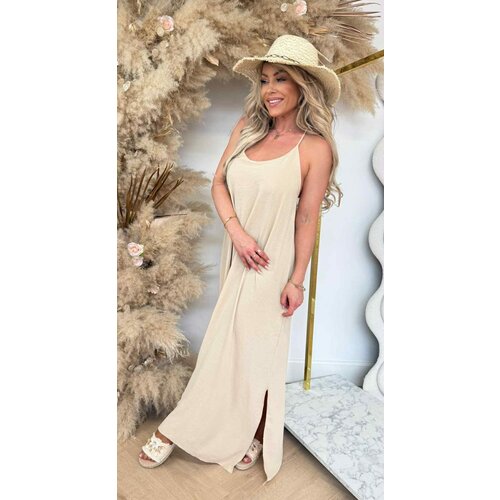 OHIO MAXI BASIC DRESS BEIGE OHIO MAXI BASIC DRESS BEIGE