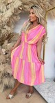 FASHION COTTON MAAIKE DRESS PINK/COLOR