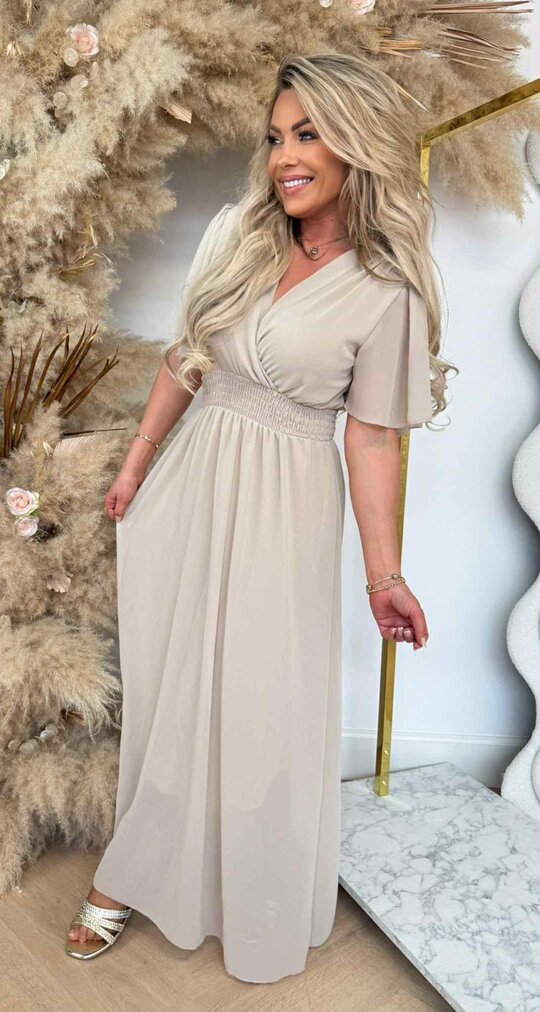 FLUO NEON MAXI DRESS BEIGE