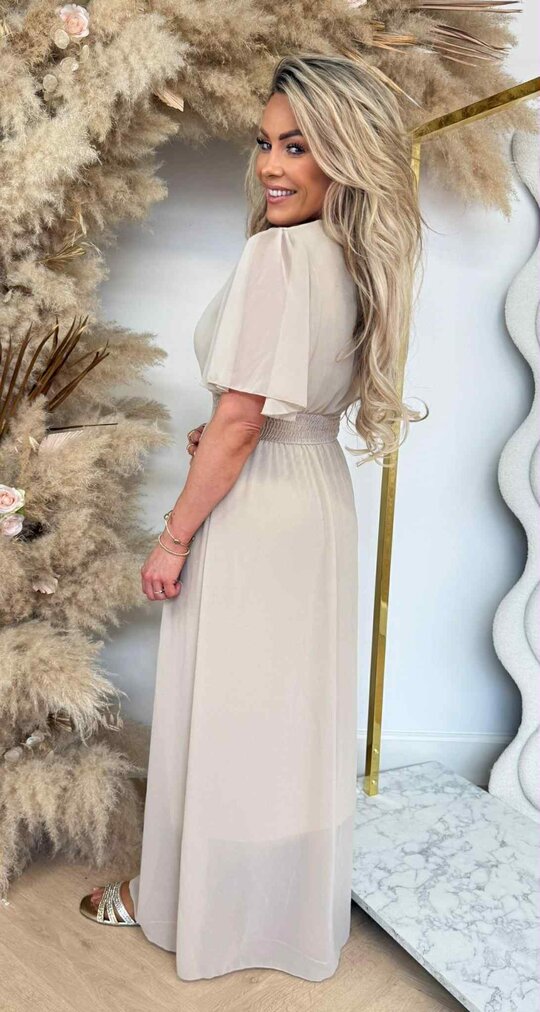 FLUO NEON MAXI DRESS BEIGE