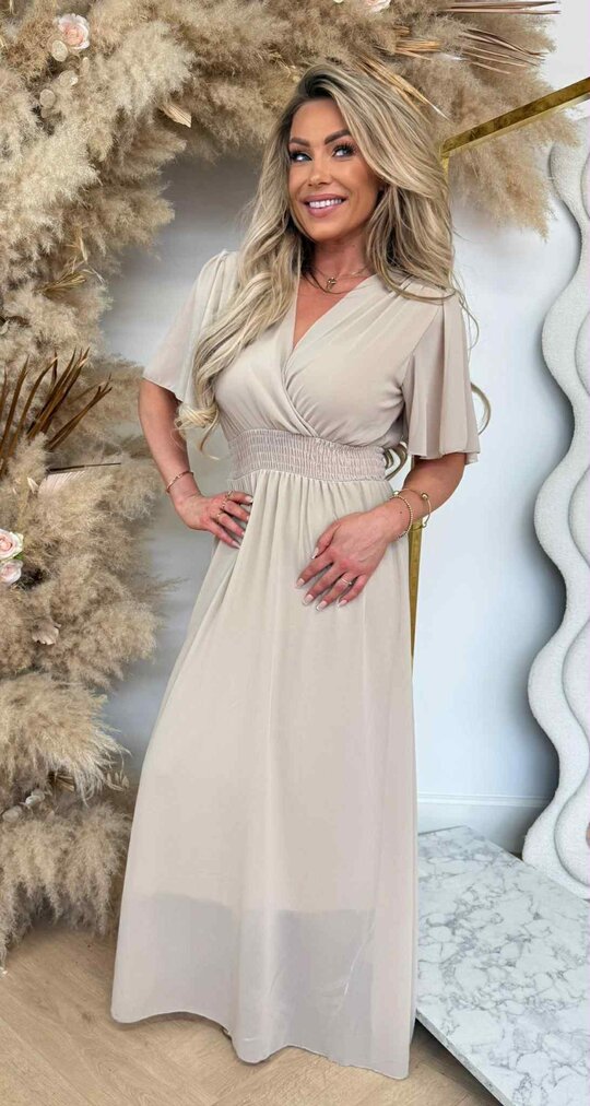 FLUO NEON MAXI DRESS BEIGE