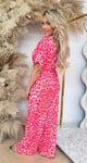 MASHA LEOPARD PRINT JUMPSUIT PINK