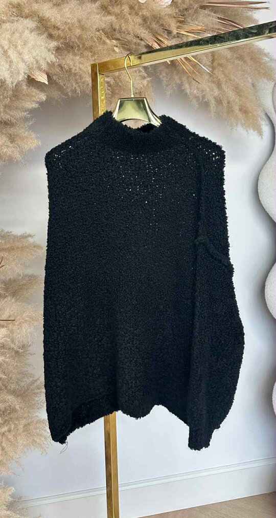 TEDDY STIKSEL SWEATER BLACK