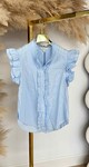 RUFFLY COTTON BLOUSE C10784 ICEBLUE
