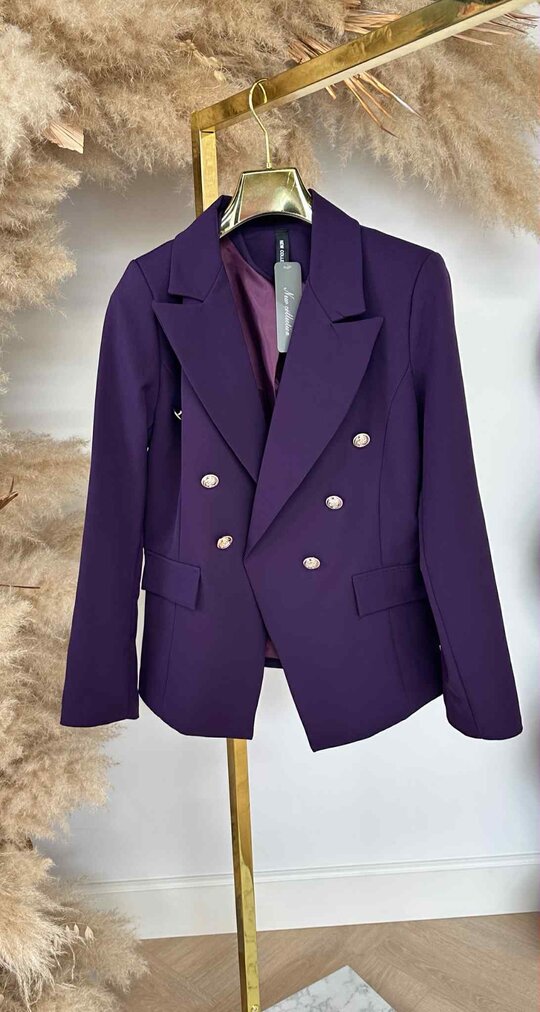 ACTIE BUTTON BLAZER DEEPPURPLE