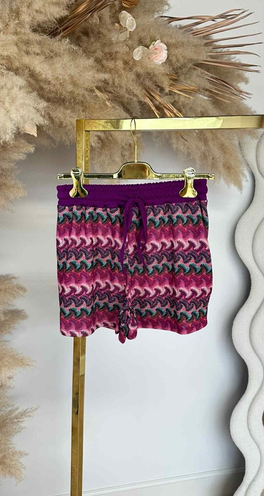 WAVY PRINT SHORT FUCHSIA