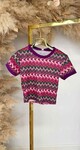 WAVY PRINT TOP FUCHSIA