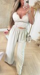 VIOLET BOW LACE TOP 2509 BEIGE