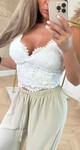 VIOLET BOW LACE TOP 2509 OFFWHITE