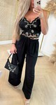 FLOWER LACE CROP TOP 2510 BLACK