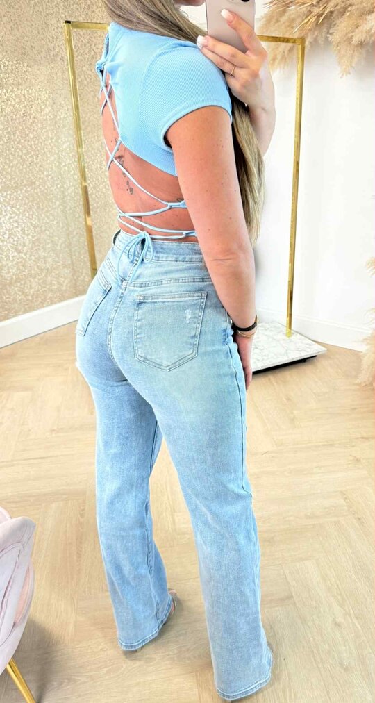MILLY TOUWTJE CROPPED TOP ICEBLUE