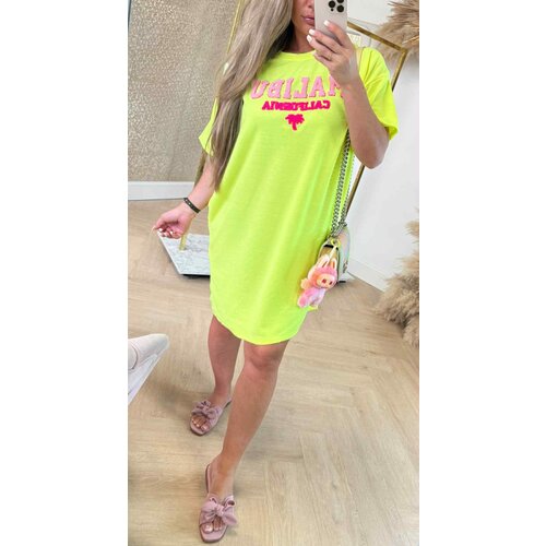 MALIBU CALIFORNIA DRESS NEONYELLOW MALIBU CALIFORNIA DRESS NEONYELLOW