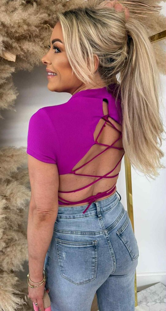 MILLY TOUWTJE CROPPED TOP AUBERGINE